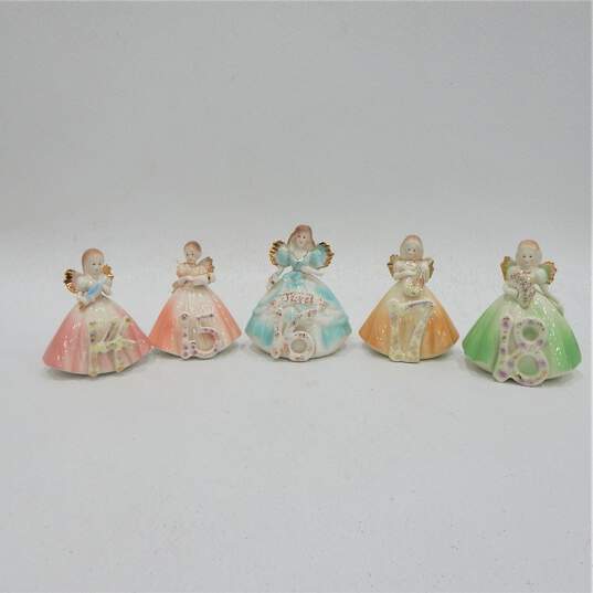 5 Vintage Josef Originals Birthday Angel Figurines 14-18 image number 1