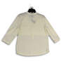 NWT Womens White Space Dye 3/4 Sleeve Henley Neck Pullover T-Shirt Size L image number 2