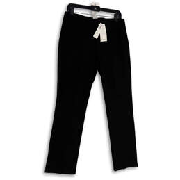 NWT Womens Black Straight Leg Slim Fit Flat Front Dress Pants Size 0.5R