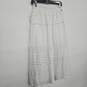White Ladder-Stitch Crochet Midi Skirt image number 2