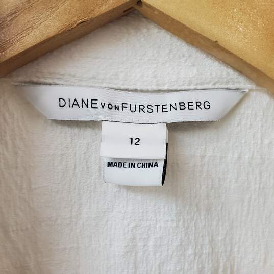 Diane von Furstenberg White Cotton Sleeveless Button Vest Women's 12 image number 3