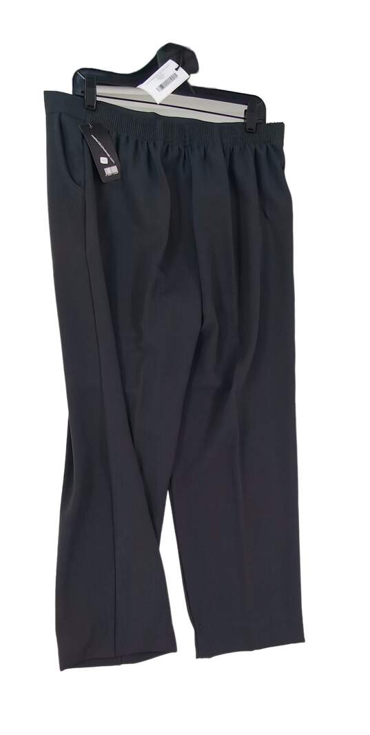 NWT Womens Gray  Elastic Waist Slash Pockets Slacks Dress Pants Size 42 image number 1