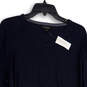 NWT Womens Blue V-Neck Long Sleeve Knitted Pullover Sweater Size Large image number 3