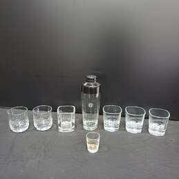 Set of 8 Assorted Jack Daniels Glasses & Cocktail Shaker