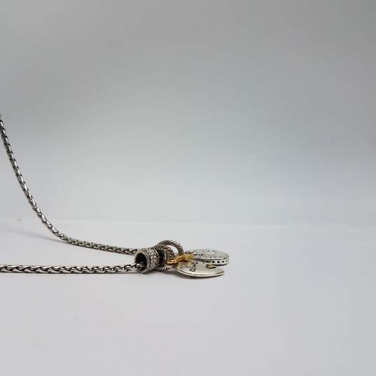 Brighton Silver & Gold Tone Crystal Pendant 19 1/2 Inch Necklace 30.0g image number 5