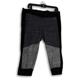 Womens Black Gray Performance Elastic Waist Pull-On Capri Leggings Size 2X