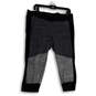 Womens Black Gray Performance Elastic Waist Pull-On Capri Leggings Size 2X image number 1