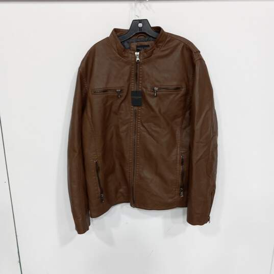 Men's Pronto Uomo Faux Leather Jacket Size XL NWT image number 1