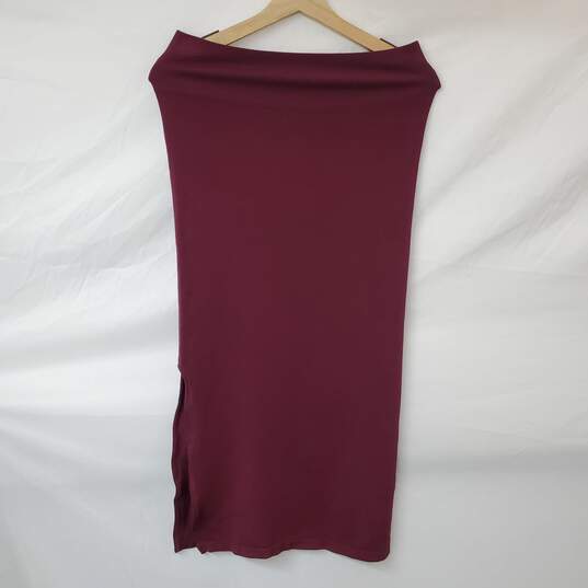 Fabletics Set of Rib Knit Top and Maxi Skirt in Burgundy Size Large image number 5