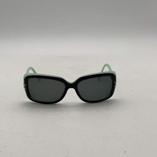 Womens Black Blue Full Frame Polarized Prescription Sunglasses With Case image number 2