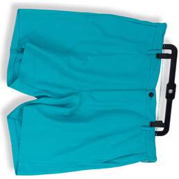 Chaps Mens Blue Flat Front Slash Pocket Casual Golf Chino Shorts Size 42