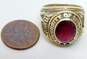 Vintage 10K Gold Ruby Cabochon College Class Ring 15.9g image number 7