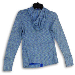 Womens Blue Heather Long Sleeve Pockets Stretch Full Zip Hoodie Size Small alternative image
