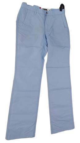 NWT Mens Blue Flat Front Slash Pockets Straight Leg Chino Pants Size 30X34