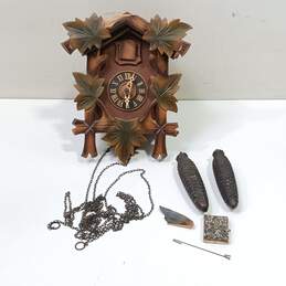 Vintage Brown Cuckoo Clock UNTESTED