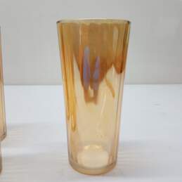 Set of 5 Vintage Peach Luster Carnival Glass Tumblers alternative image