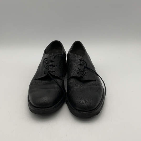 Mens Black Leather Almond Toe Lace-Up Formal Derby Dress Shoes Size 40 image number 3