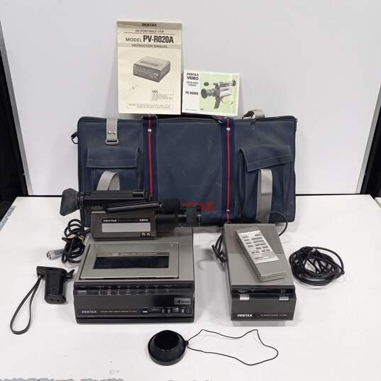 Pentax PV-R020A VHS Tape Deck & Recorder Bundle image number 1