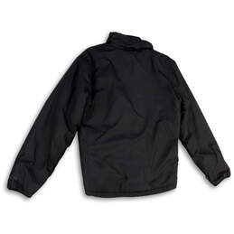 Mens Black Long Sleeve Mock Neck Pockets Full-Zip Windbreaker Jacket Size S alternative image
