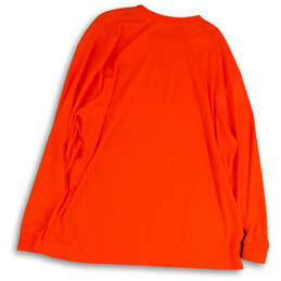 Men Orange Round Neck Long Sleeve Front Pocket Pullover T-Shirt Size 2XL alternative image