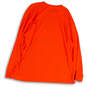 Men Orange Round Neck Long Sleeve Front Pocket Pullover T-Shirt Size 2XL image number 2