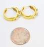 14K Yellow & White Gold 0.16 CTTW Diamond Squiggle Hoop Earrings 3.4g image number 5