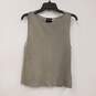 Womens Gray Ribbed Knit Round Neck Pullover Casual Tank Top Size 44 image number 1