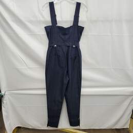 NWT We Wore What WM's Moto Navy Blue Plaid Overalls Size SM alternative image