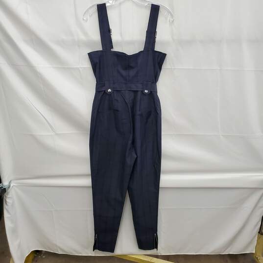 NWT We Wore What WM's Moto Navy Blue Plaid Overalls Size SM image number 2