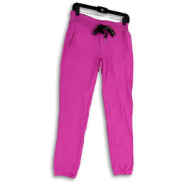 NWT Womens Pink Elastic Waist Pocket Drawstring Jogger Pants Size Small