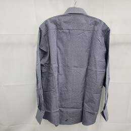 Pierre Cardin Blue Checkered Mercerized Cotton Button Up Dress Shirt Men's Size L NWT alternative image