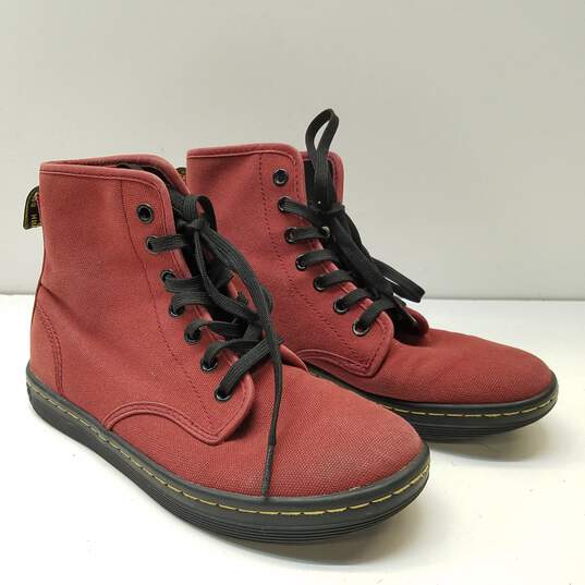Dr Marten Canvas Shoreditch Hi Top Sneakers Red 6.5 image number 3