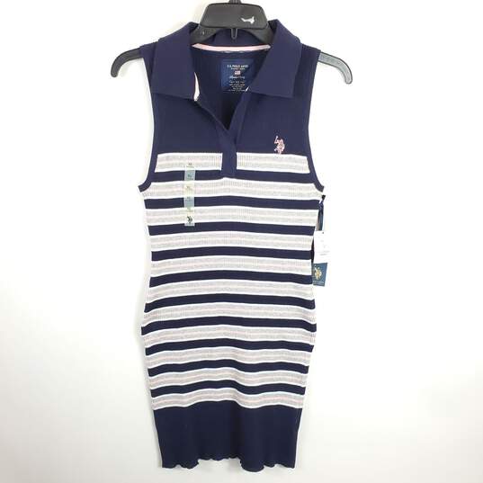 US Polo Assn. Women Blue/Grey Striped Dress XL NWT image number 1