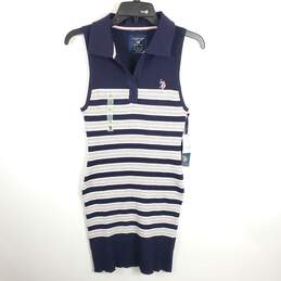 US Polo Assn. Women Blue/Grey Striped Dress XL NWT