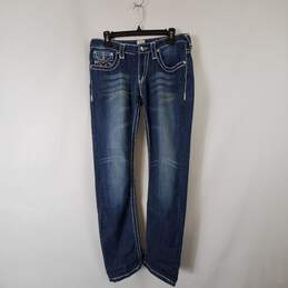 True Religion Women Blue Straight Jeans Sz 29