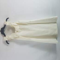 French Connection Women Summer White Summer Whisper Light Ruffle Neck Sleeveless Dress Mid M 8 NWT alternative image