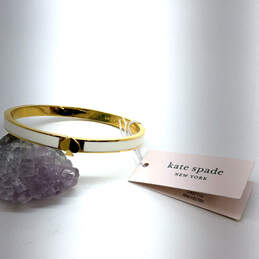 Designer Kate Spade Gold-Tone Live Collorfully Hinged Bangle Bracelet