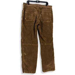 Mens Brown Corduroy Flat Front Straight Leg Carpenter Pants Size 38 alternative image