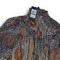 NWT Tommy Hilfiger Womens Orange Blue Floral Pleated Pullover Blouse Top Size L image number 3