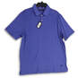 NWT Mens Blue Spread Collar Short Sleeve Polo Shirt Size Large image number 1