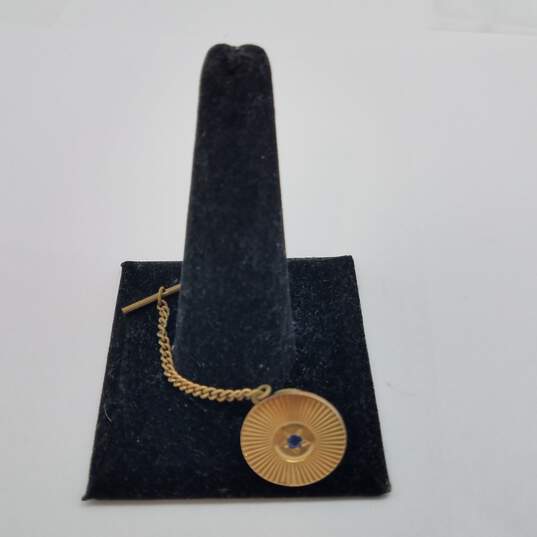 14k Gold Sapphire Tie Tack 5.4g image number 2