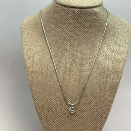 Designer Swarovski Silver-Tone Crystal Stone Lobster Clasp Pendant Necklace
