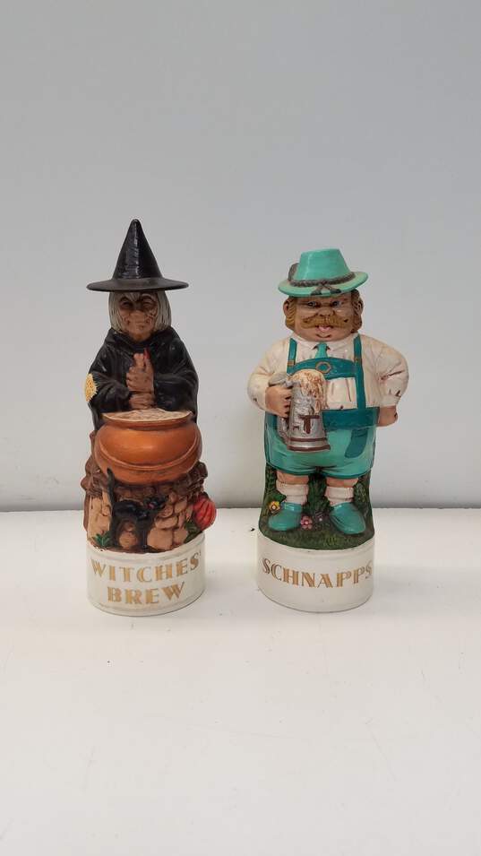 Alberta's Molds  Set of 2 Vintage Ceramic Decanters  Bavarian /Witch image number 1
