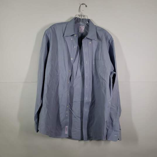 Mens Non-Iron Cotton Collared Long Sleeve Button Front Dress Shirt Size 16-36 image number 1
