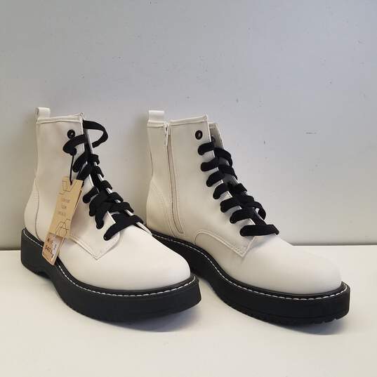 Madden NYC Nappa White Lace Up Boots Shoes Women's Size 9 M image number 3