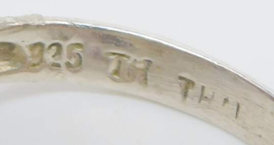 925 Sterling Silver Garnet Onyx Marcasite & CZ Earrings Bracelet & Rings 37.0g image number 5