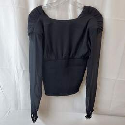 Express Black Ruched Mesh Sleeves Blouse Size M alternative image
