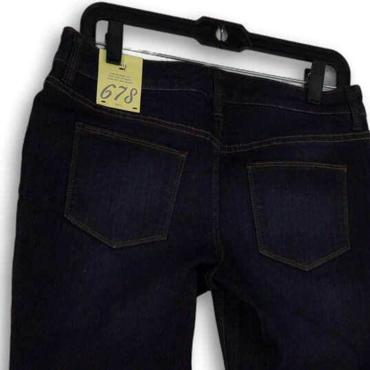NWT Womens Blue Denim Dark Wash Stretch Pockets Skinny Leg Jeans Size 8 image number 3