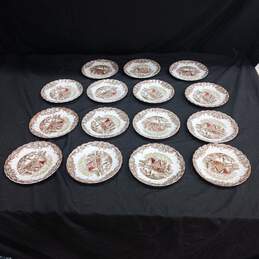 21 pc. Bundle of Heritage Hall 4411 Ironstone Plates, Saucers, and Tea Pot Collection