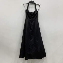 Womens Black Sleeveless Halter Neck Back Zip A-Line Dress Size 5/6 alternative image